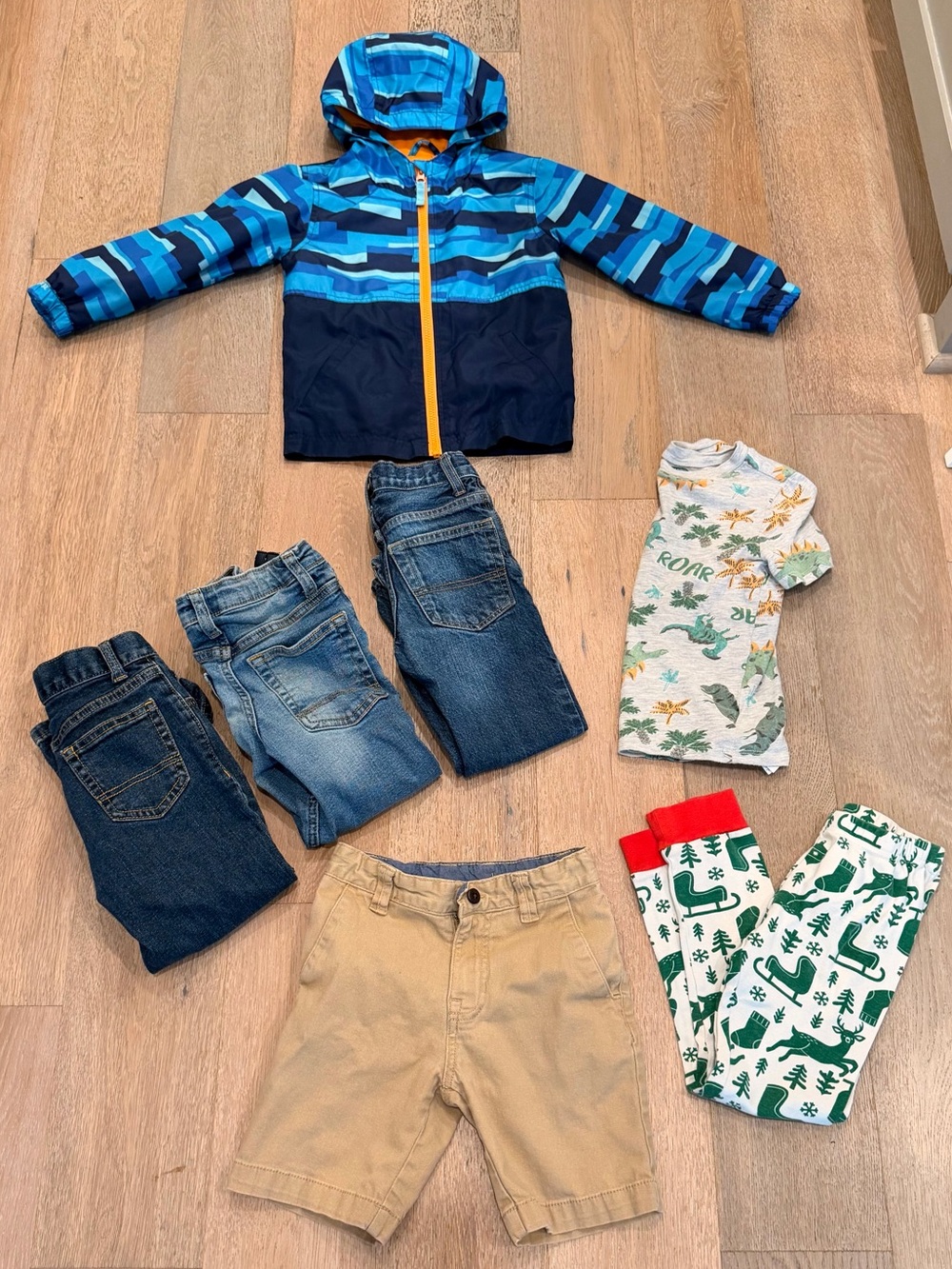 Lot of 7 Mixed Kids Pants, Shorts Top and Jacket Bundle